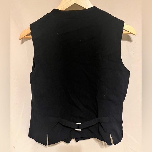 Vintage Alex Garfield Black Sleeveless Button-Up Suit Vest size S 90s - Picture 2 of 4